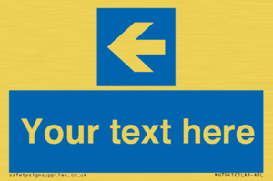 Custom Mandatory directional sign, blue arrow left